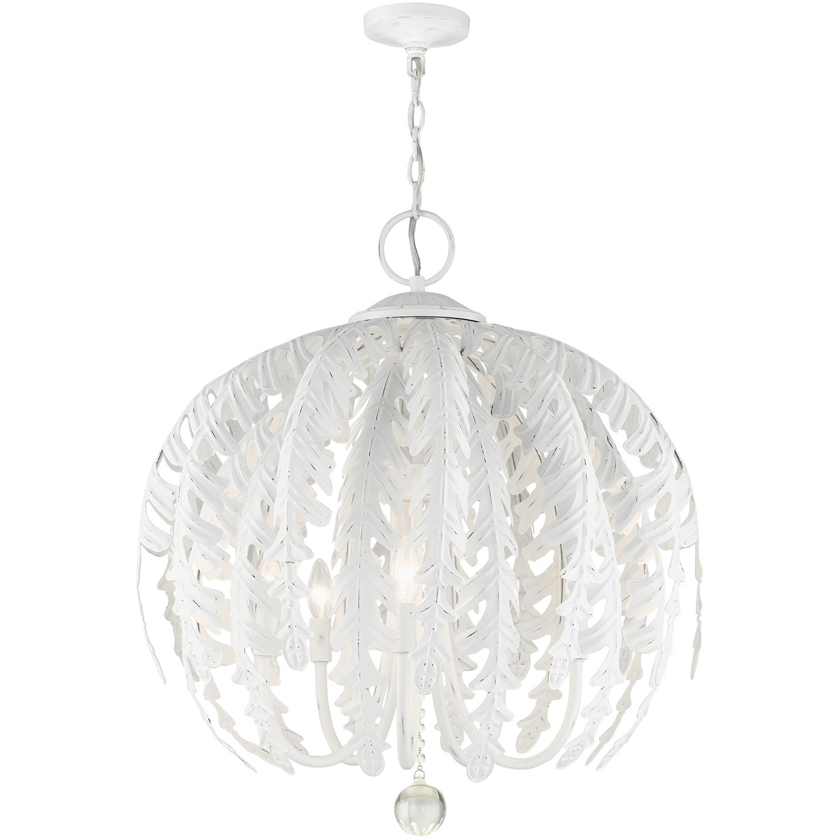 Livex Lighting 46235-60 Acanthus 5 Light 26 inch Antique White Chandelier Ceiling Light