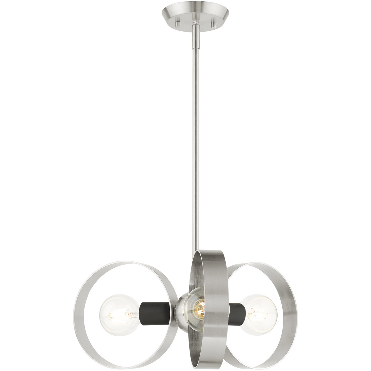 Livex Lighting 46423-91 Modesto 3 Light 19 inch Brushed Nickel Chandelier Ceiling Light from Lighting New York