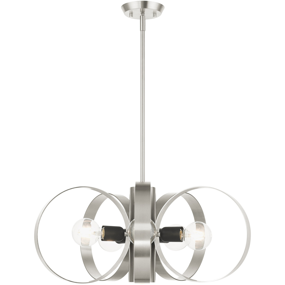 Livex Lighting 46425-91 Modesto 6 Light 24 inch Brushed Nickel Chandelier Ceiling Light from Lighting New York