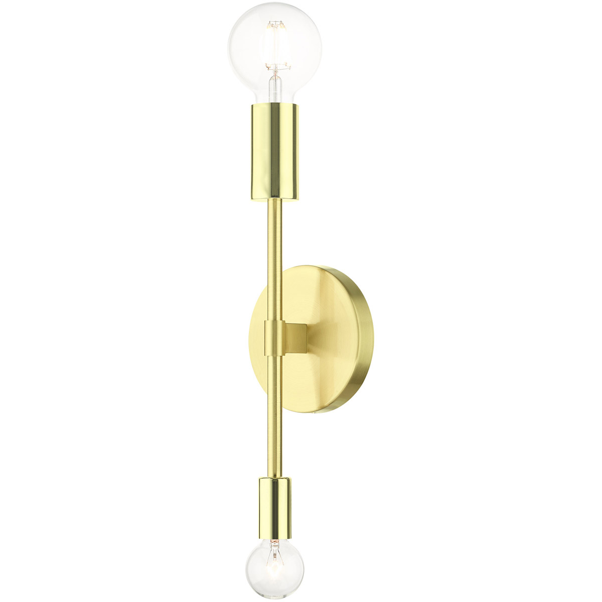 Livex Lighting 46438-12 Blairwood 2 Light 5 inch Satin Brass with Polished Brass Accents ADA ADA Dou