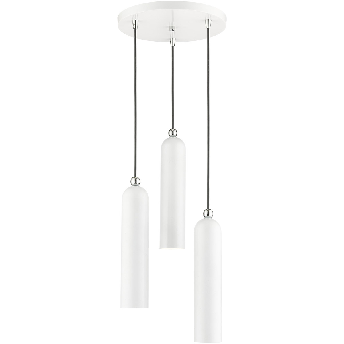 Livex Lighting 46753-69 Ardmore 3 Light 13 inch Shiny White with Polished Chrome Accents Multi Pendant Ceiling Light