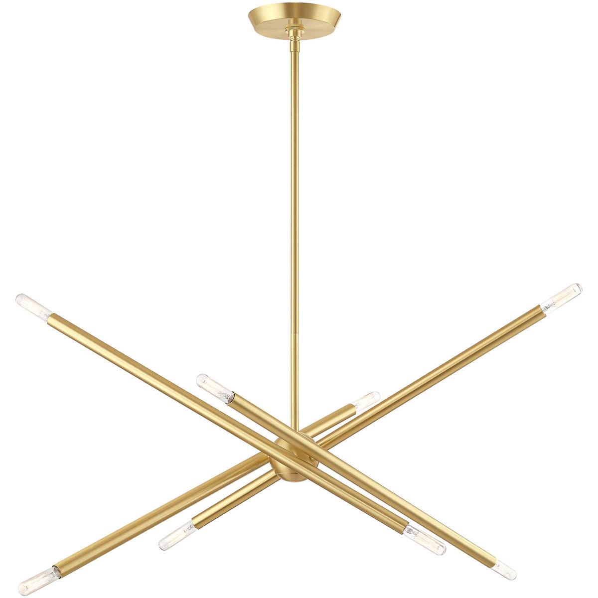 Livex Lighting 46778-12 Soho 8 Light 12 inch Satin Brass Chandelier Ceiling Light