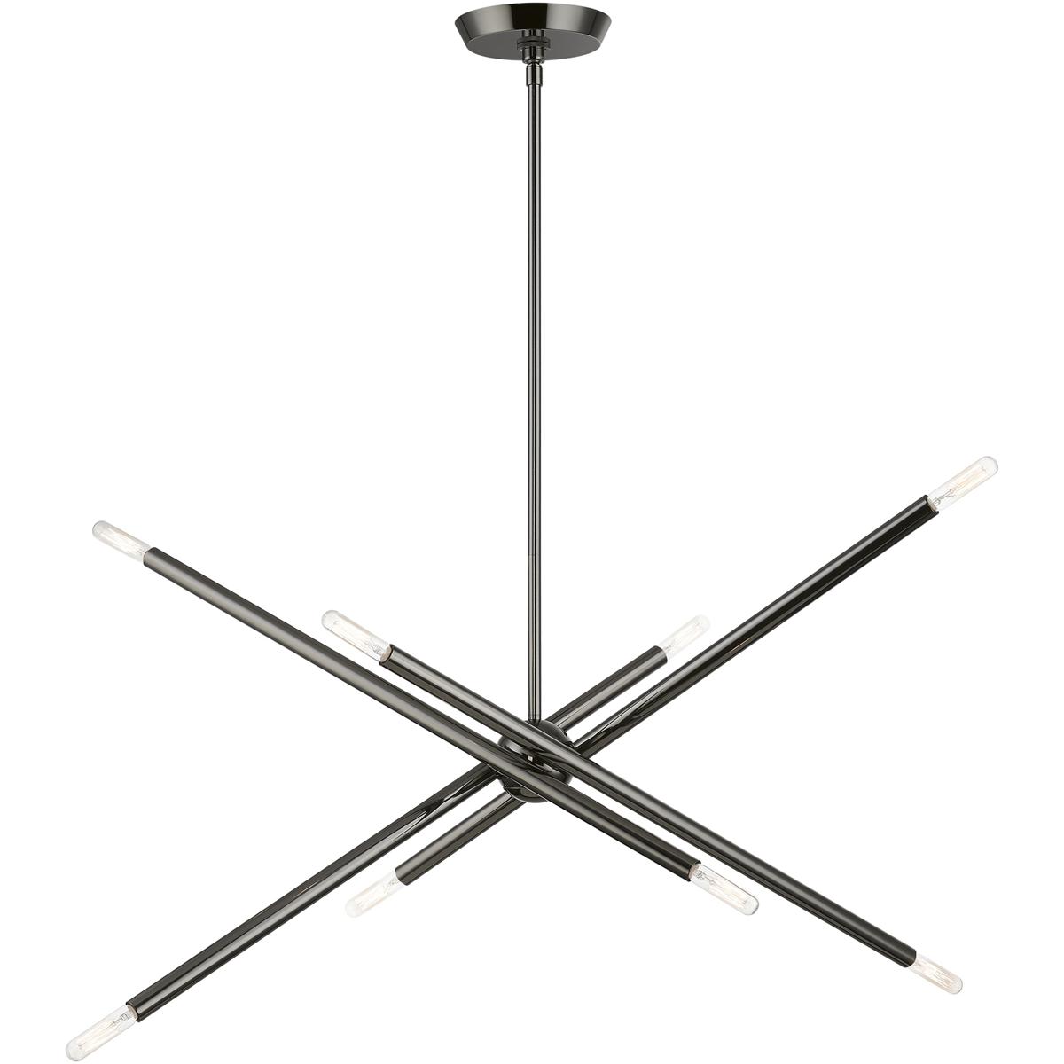 Livex Lighting 46778-46 Soho 8 Light 31.5 inch Black Chrome Linear Chandelier Ceiling Light