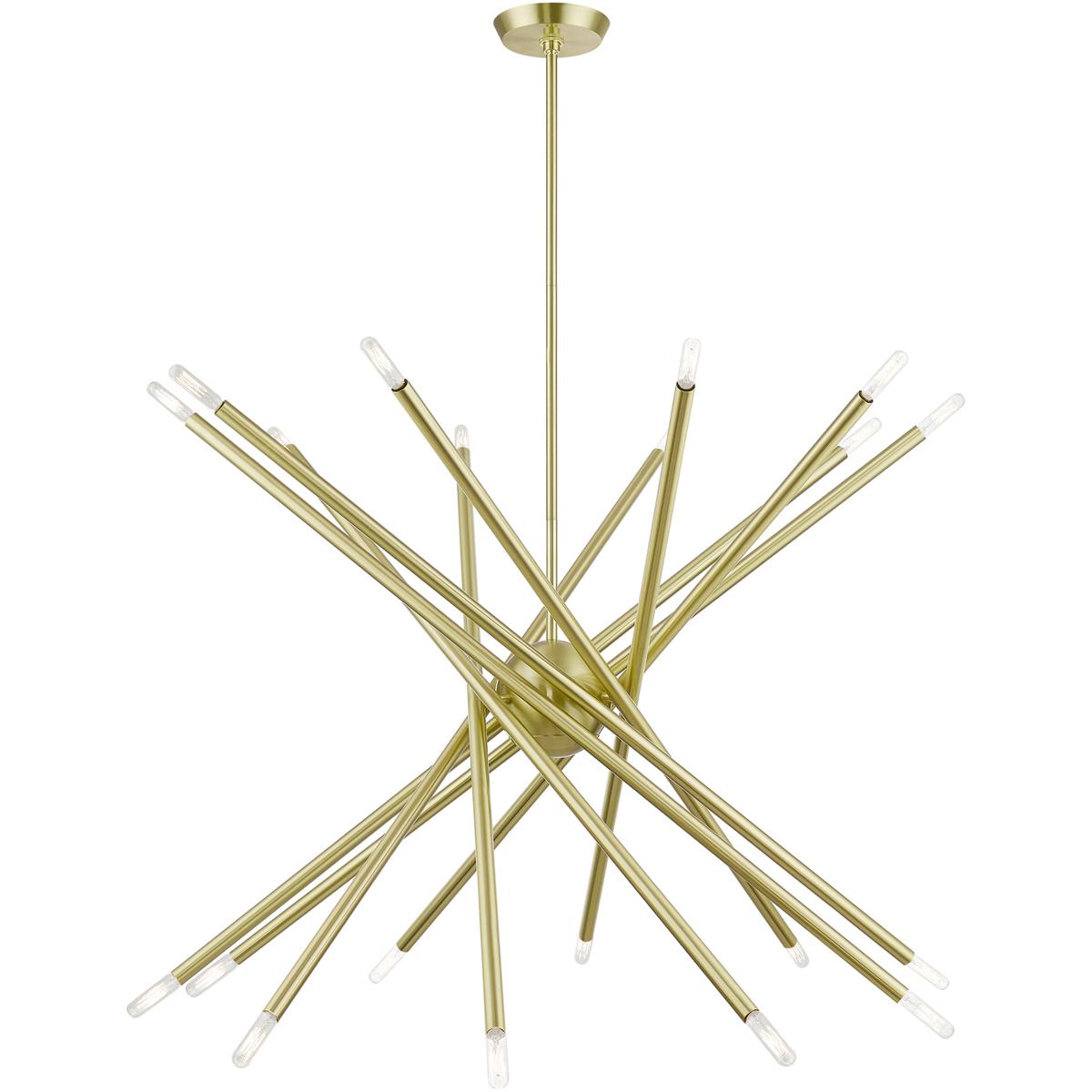 Livex Lighting 46779-12 Soho 20 Light 37.5 inch Satin Brass Large Chandelier Ceiling Light, Large