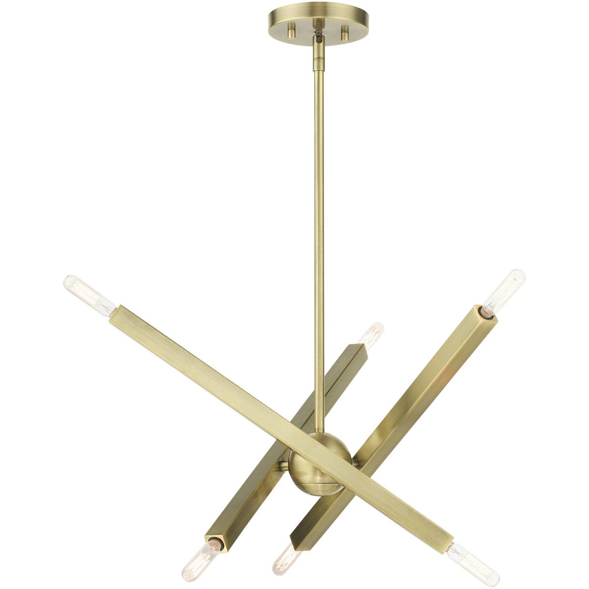 Livex Lighting 46984-01 Monaco 6 Light 18 inch Antique Brass Chandelier Ceiling Light from Lighting New York