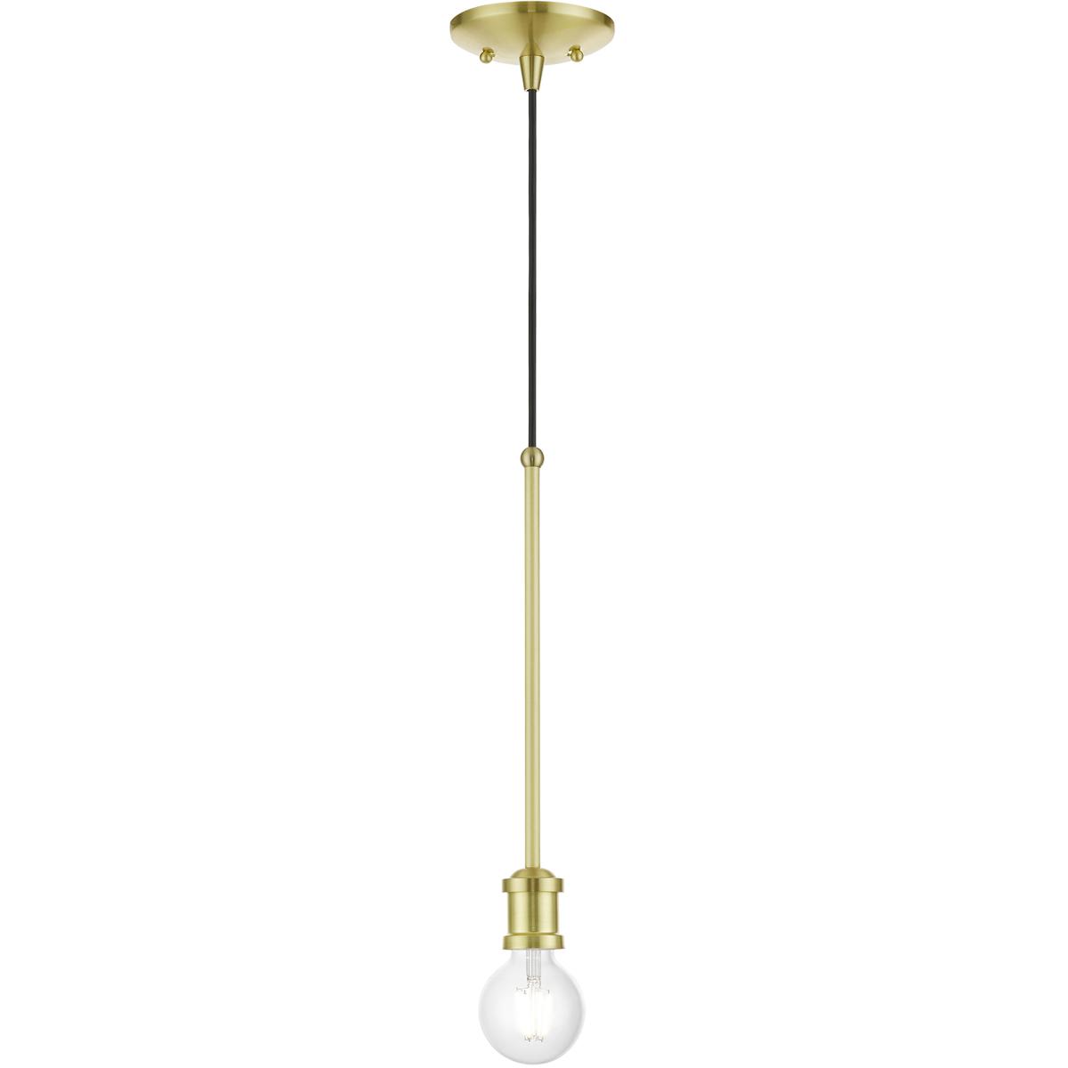 Livex Lighting 47161-12 Lansdale 1 Light 5 inch Satin Brass Single Pendant Ceiling Light, Single