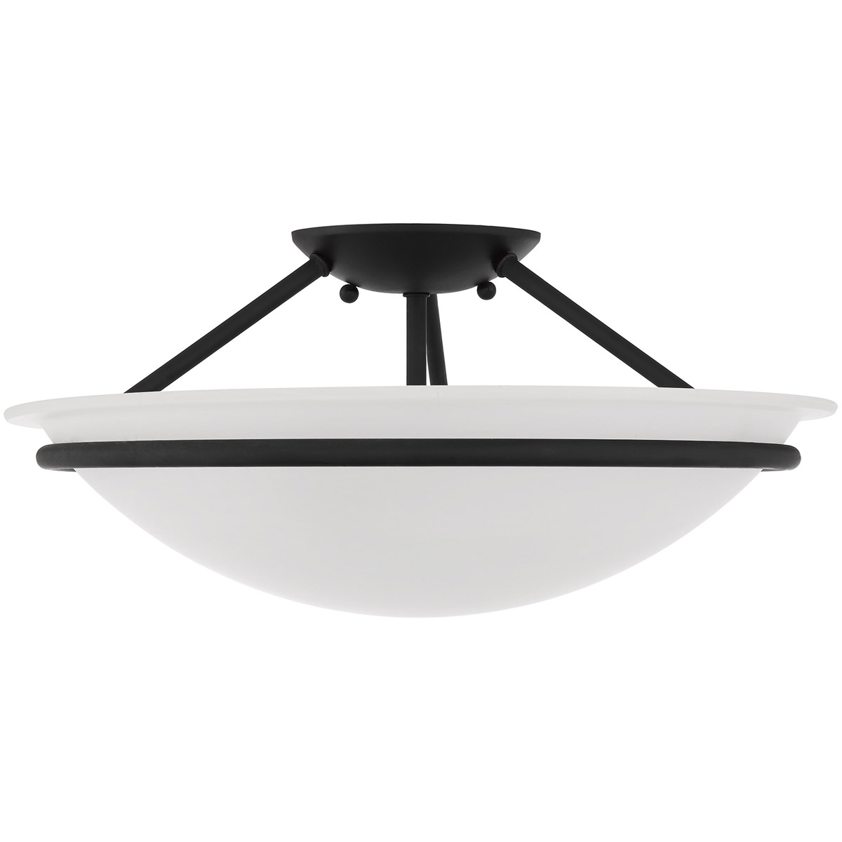Livex 482404 Newburgh 3 Light 16 inch Black Ceiling Mount Ceiling