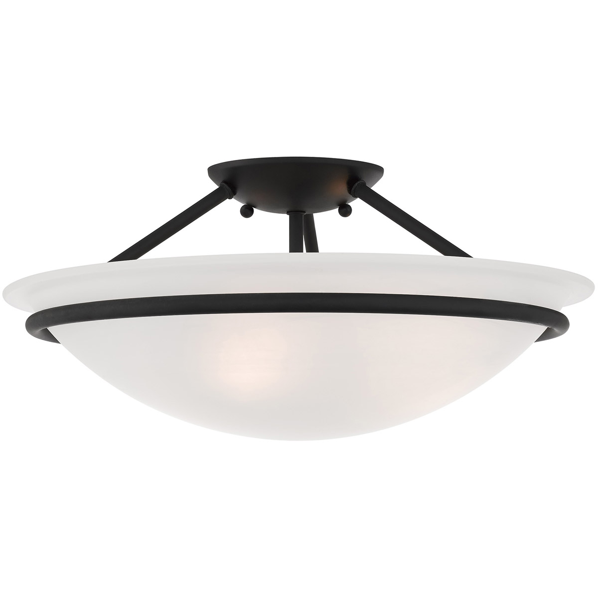 Livex 482404 Newburgh 3 Light 16 inch Black Ceiling Mount Ceiling