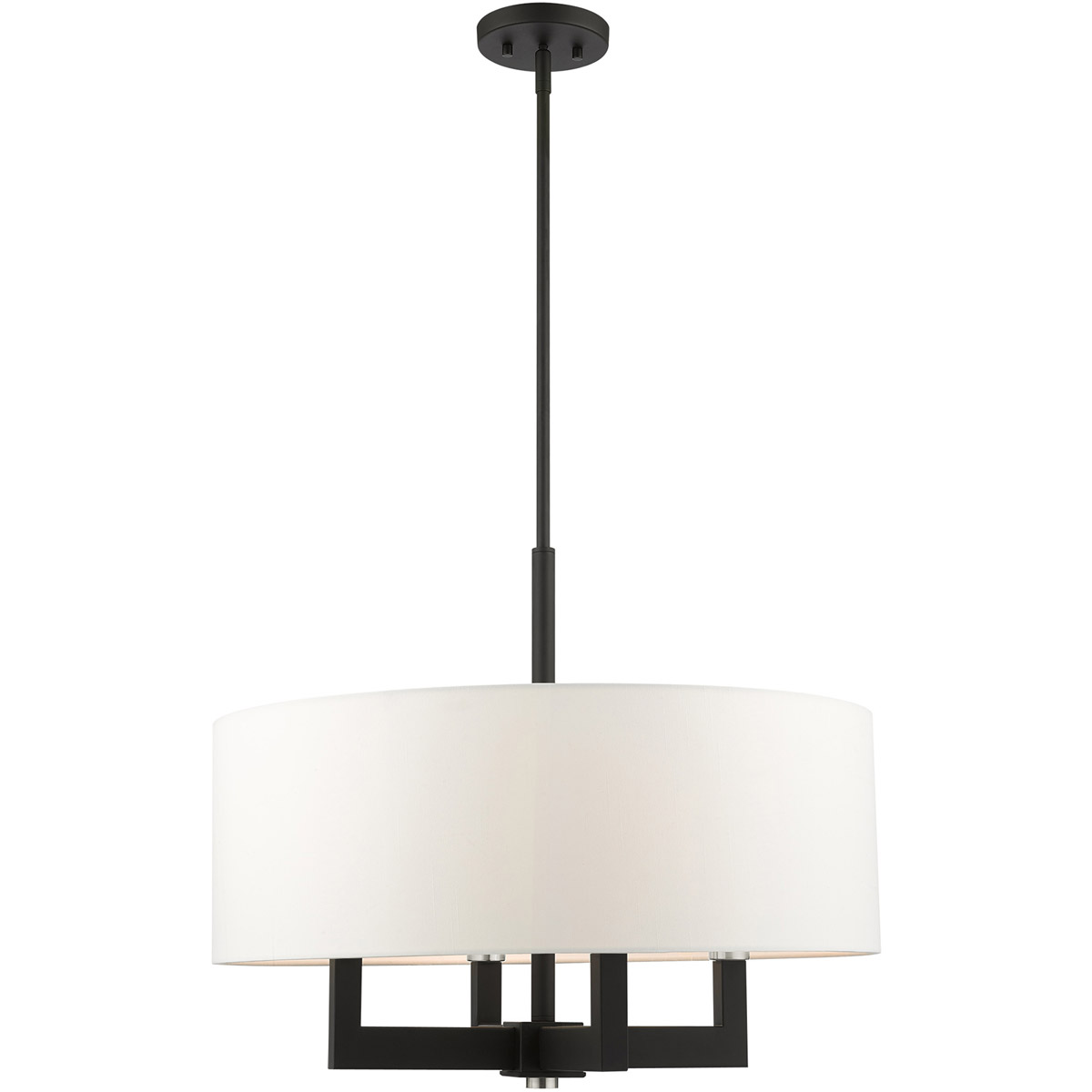 Livex Lighting 48786-04 Cresthaven 4 Light 24 inch Black Chandelier Ceiling Light