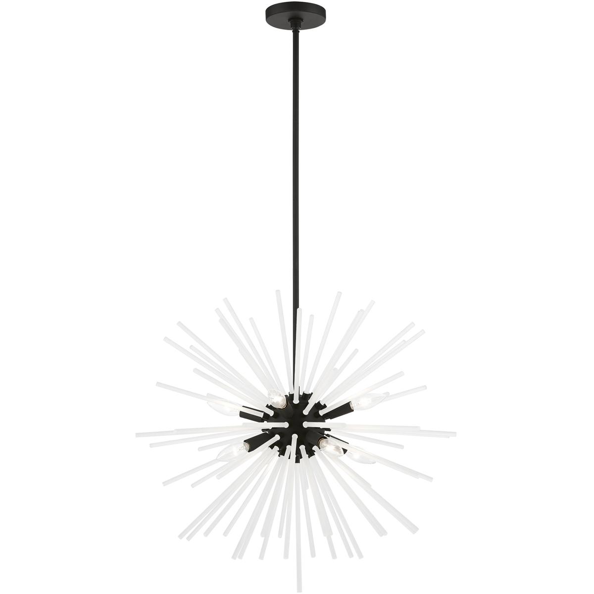 Livex Lighting 48826-04 Uptown 8 Light 25.75 inch Black Pendant Chandelier Ceiling Light
