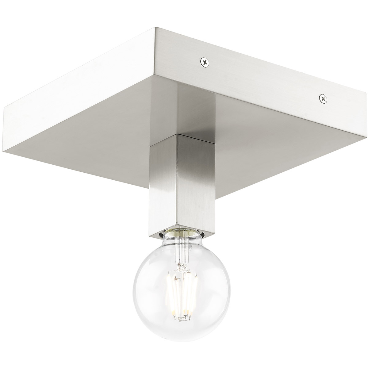 Livex Lighting 49210-91 Solna 1 Light 9 inch Brushed Nickel Flush Mount Ceiling Light