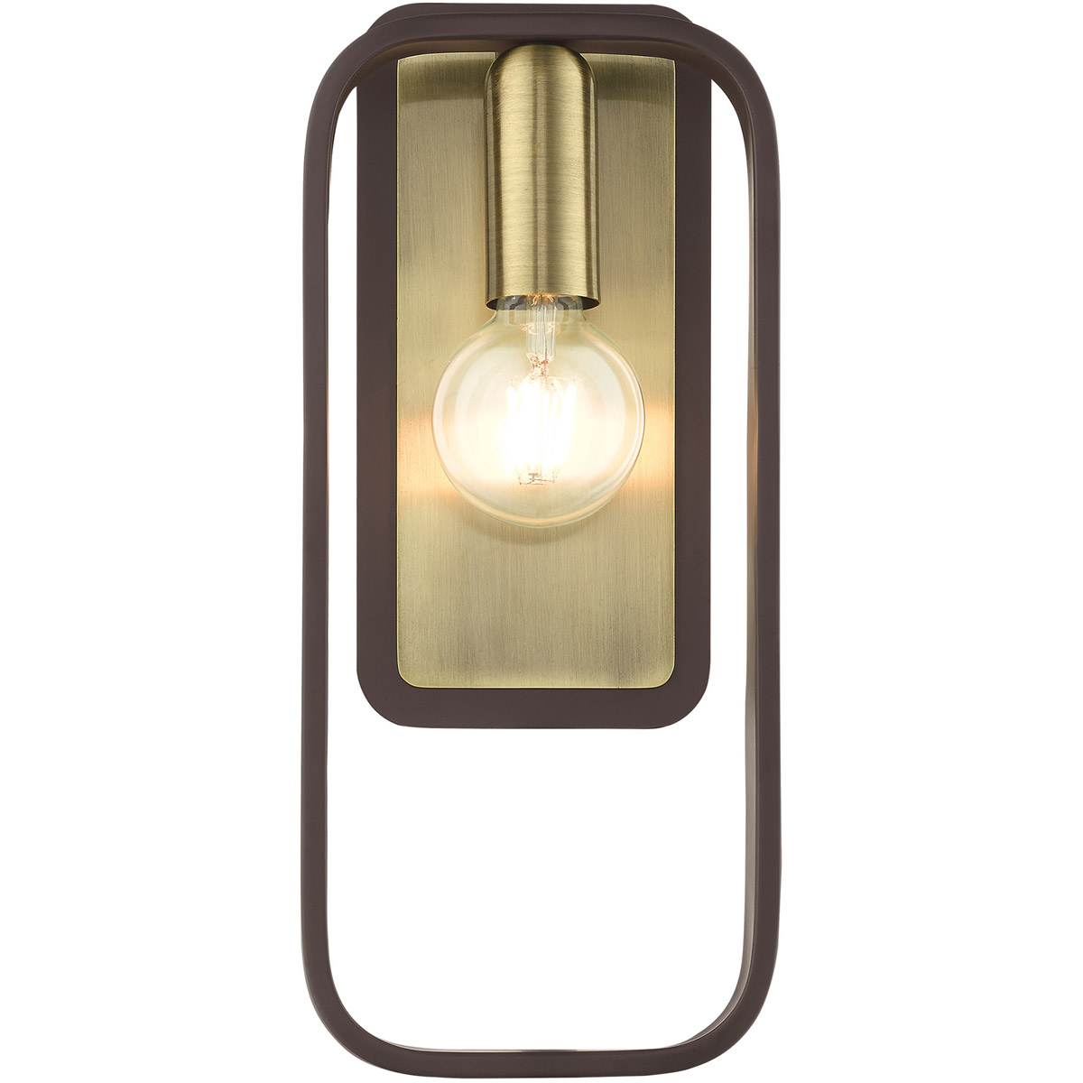 Livex Lighting 49742-07 Bergamo 1 Light 7 inch Bronze with Antique Brass Accents ADA ADA Single Sconce Wall Light