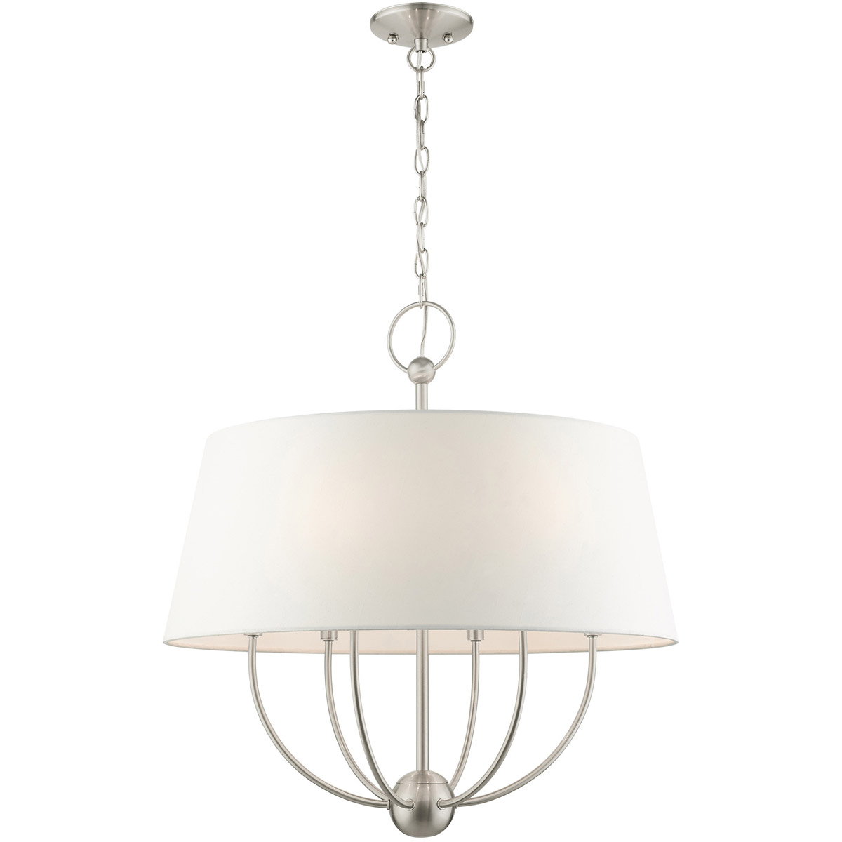 Livex Lighting 49846-91 Ridgecrest 6 Light 24 inch Brushed Nickel Pendant Chandelier Ceiling Light