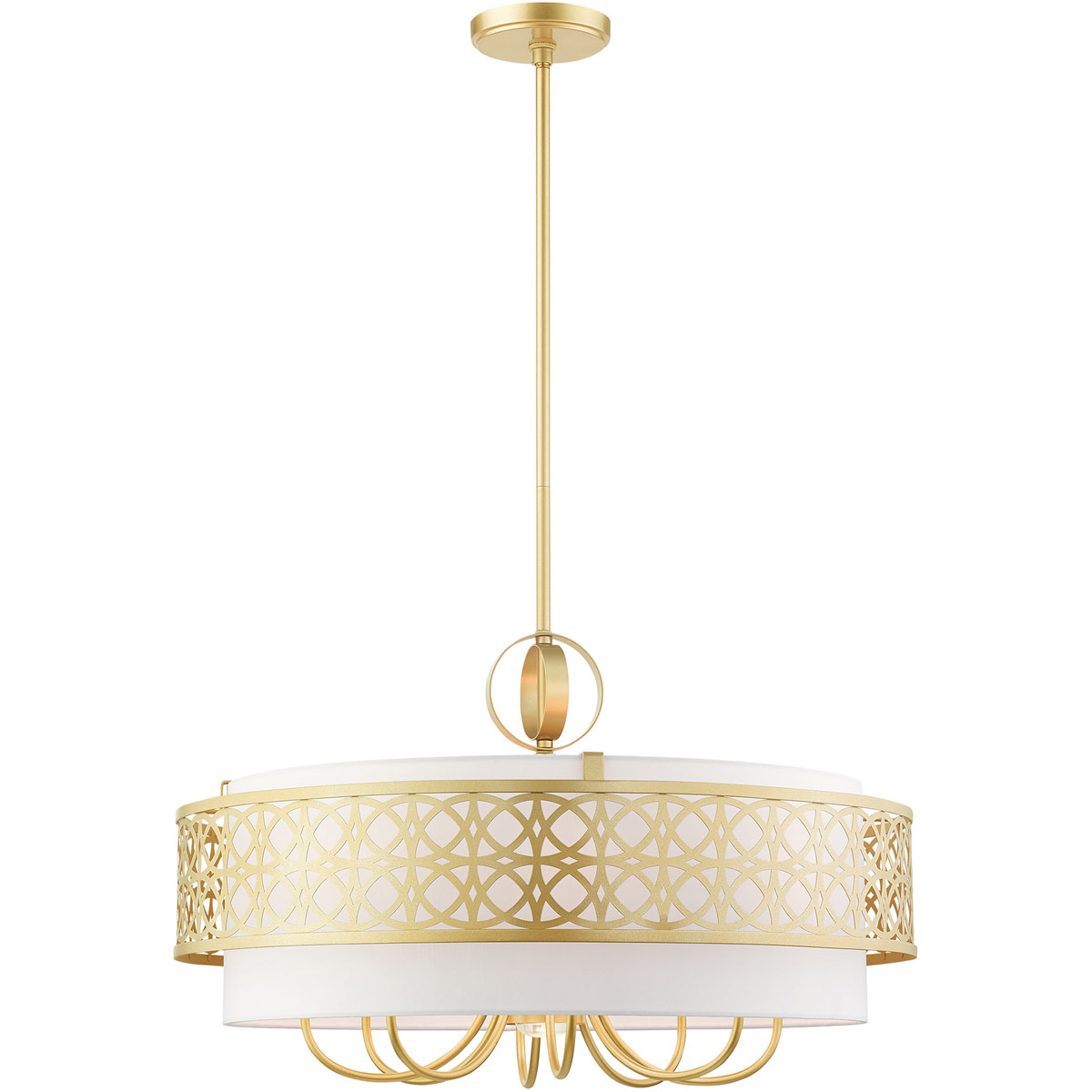 Livex Lighting 49867-33 Calinda 9 Light 30 inch Soft Gold Pendant Chandelier Ceiling Light