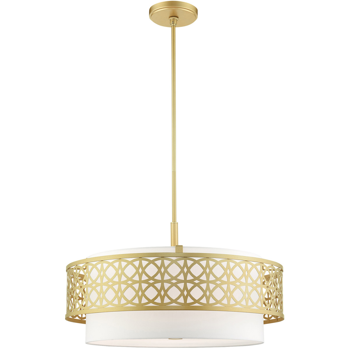 Livex Lighting 49870-33 Calinda 5 Light 24.75 inch Soft Gold Pendant Chandelier Ceiling Light