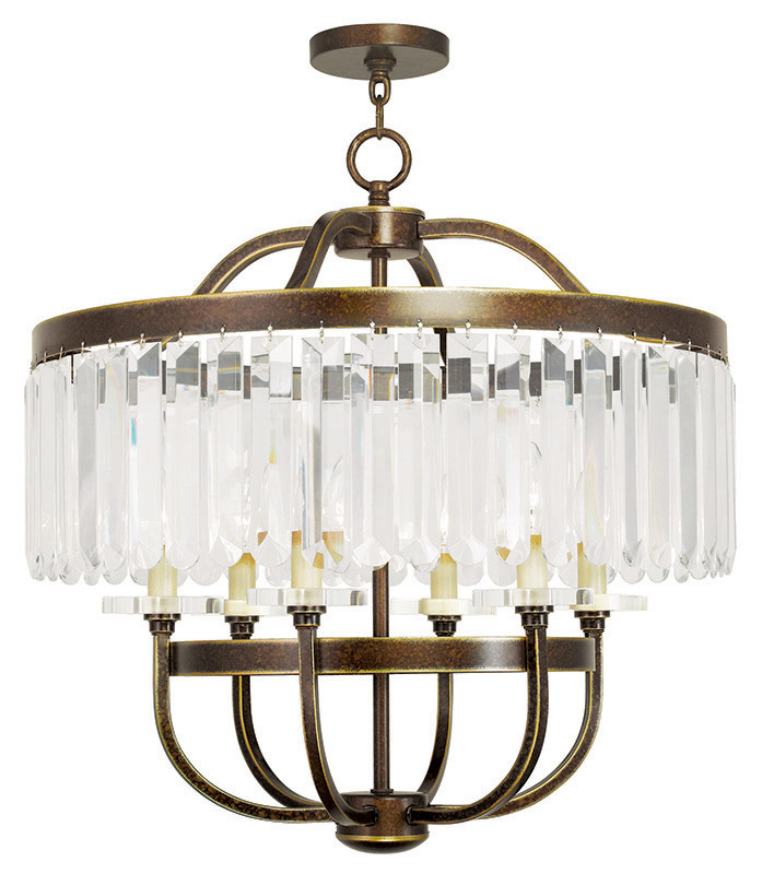 Livex Lighting 50546-64 Ashton 6 Light 24 inch Hand Applied Palacial Bronze Chandelier Ceiling Light in Hand Painted Palacial Bronze