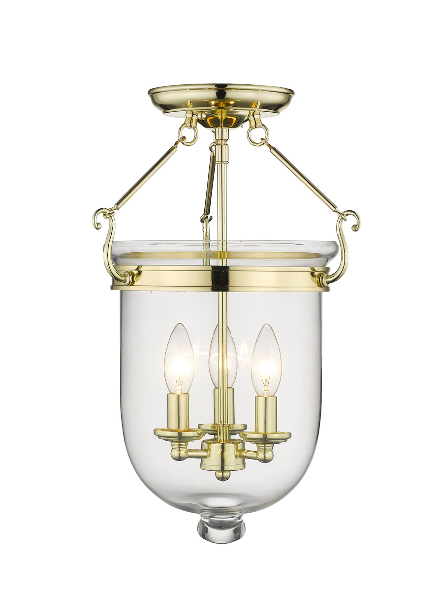 Livex 5062-02 Jefferson Semi-Flush Mount Polished Brass | eBay