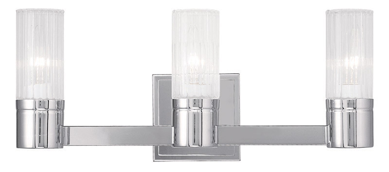 Livex Lighting 50683-05 Midtown 3 Light 17.5 inch Polished Chrome Bath Vanity Wall Light from Lighting New York