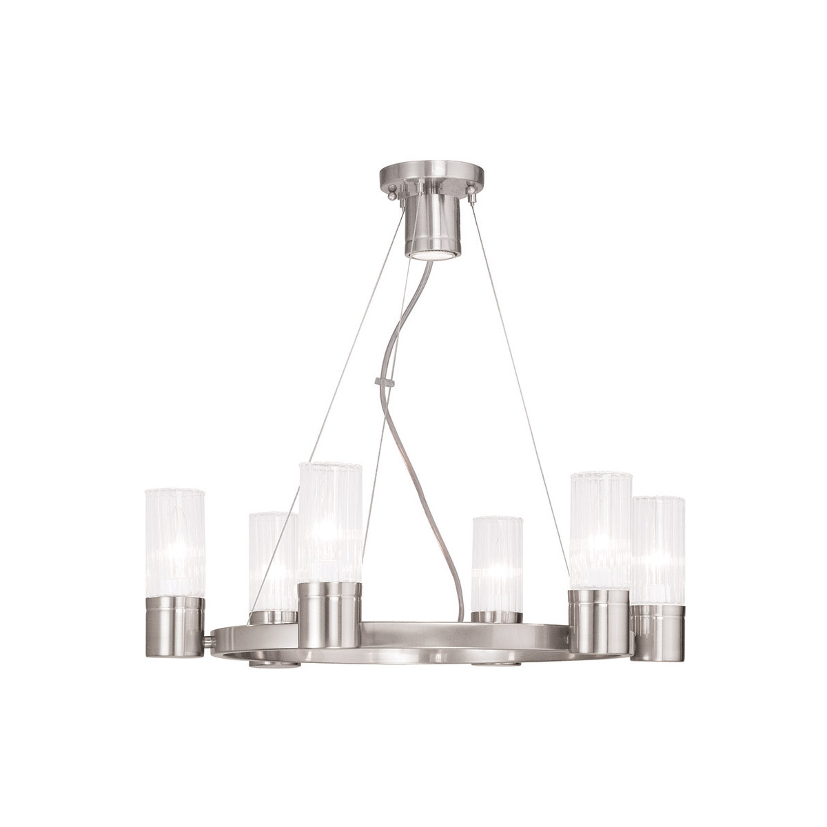Livex Lighting 50696-91 Midtown 6 Light 23 inch Brushed Nickel Chandelier Ceiling Light