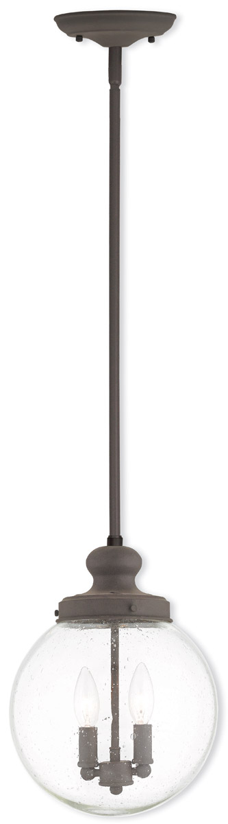 Livex Lighting 50914-07 Northampton 2 Light 10 inch Bronze Pendant Ceiling Light