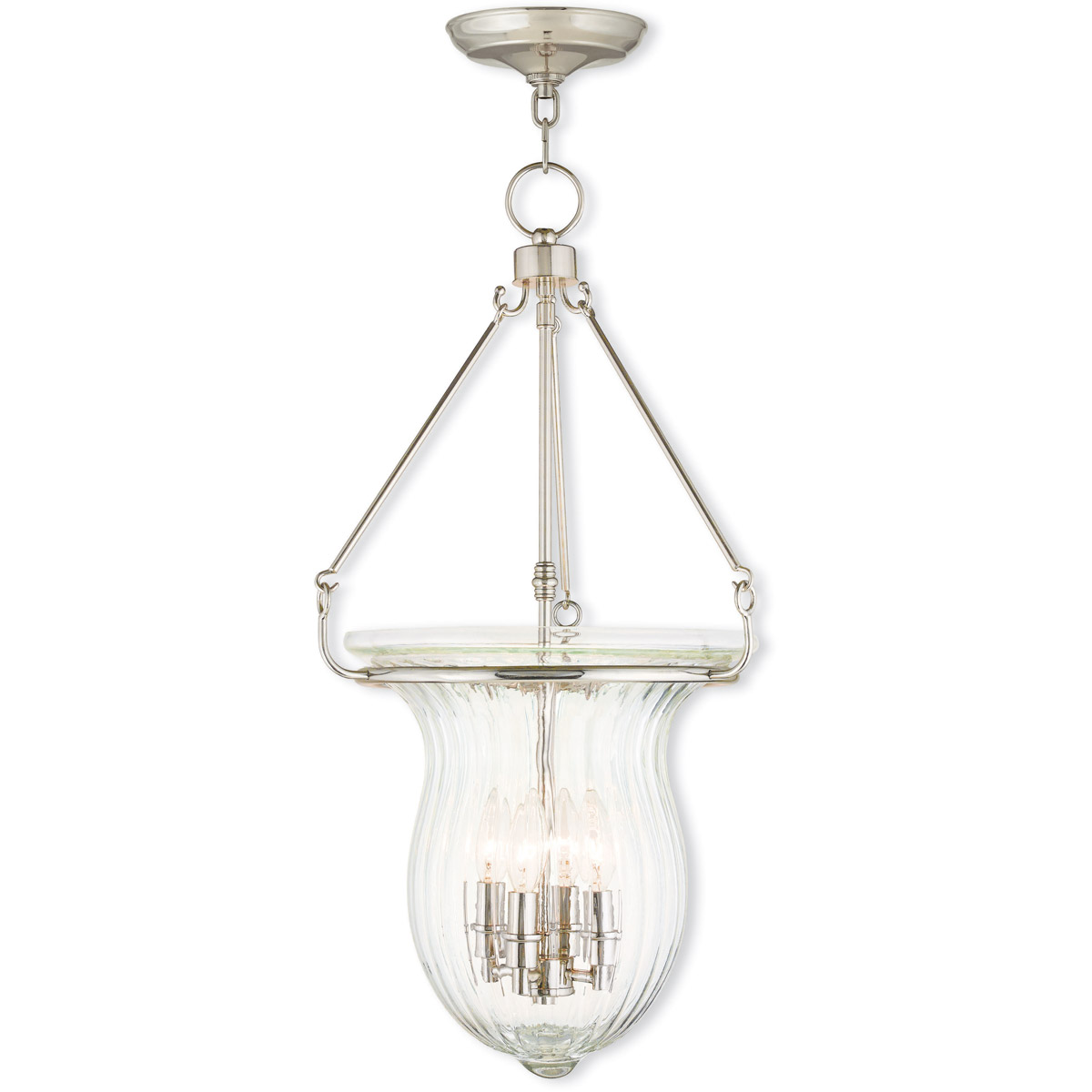 Livex Lighting 50946-35 Andover 4 Light 14 inch Polished Nickel Pendant Ceiling Light