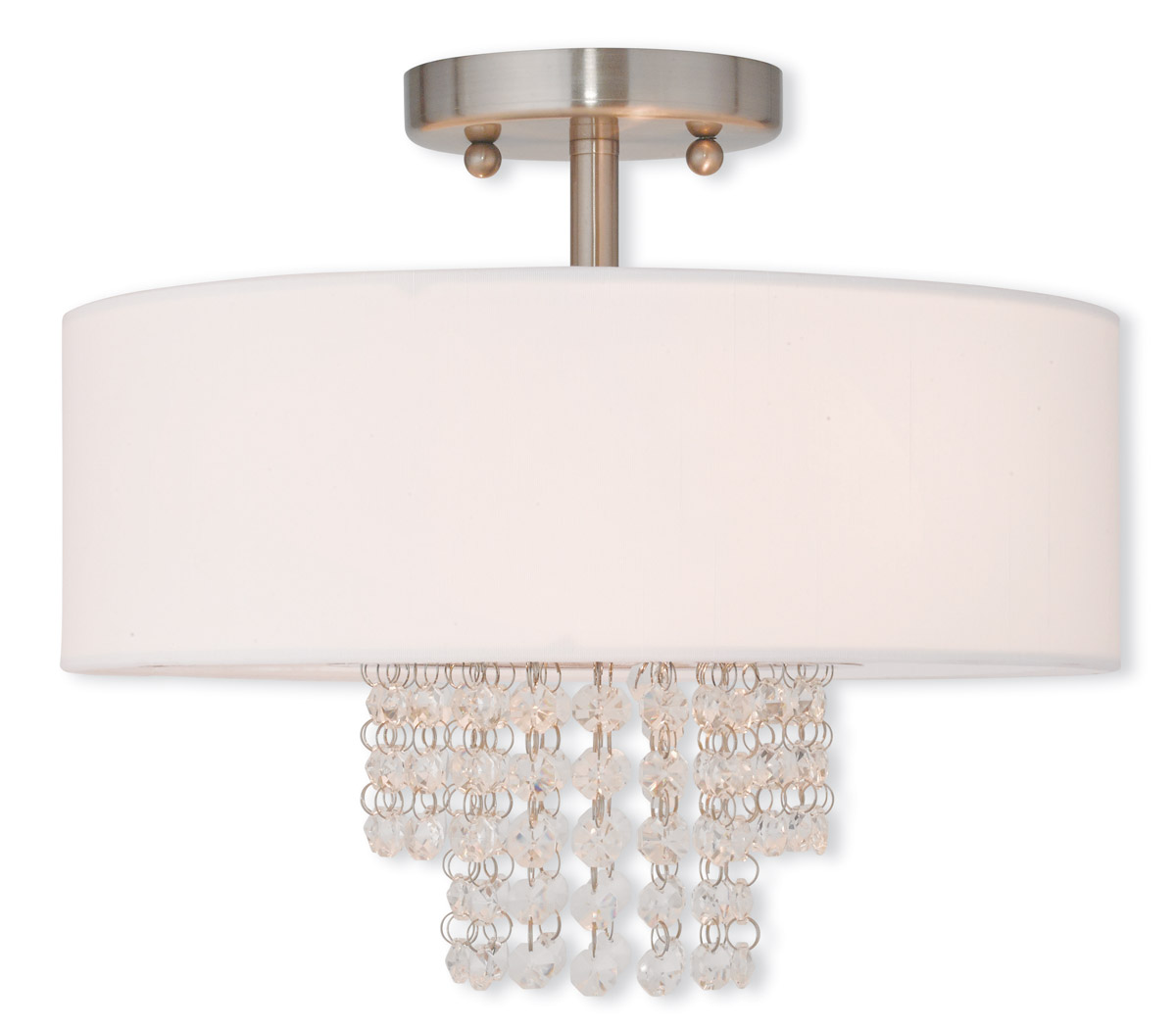 Livex Lighting 51026-91 Carlisle 2 Light 13 inch Brushed Nickel Semi-Flush Mount Ceiling Light