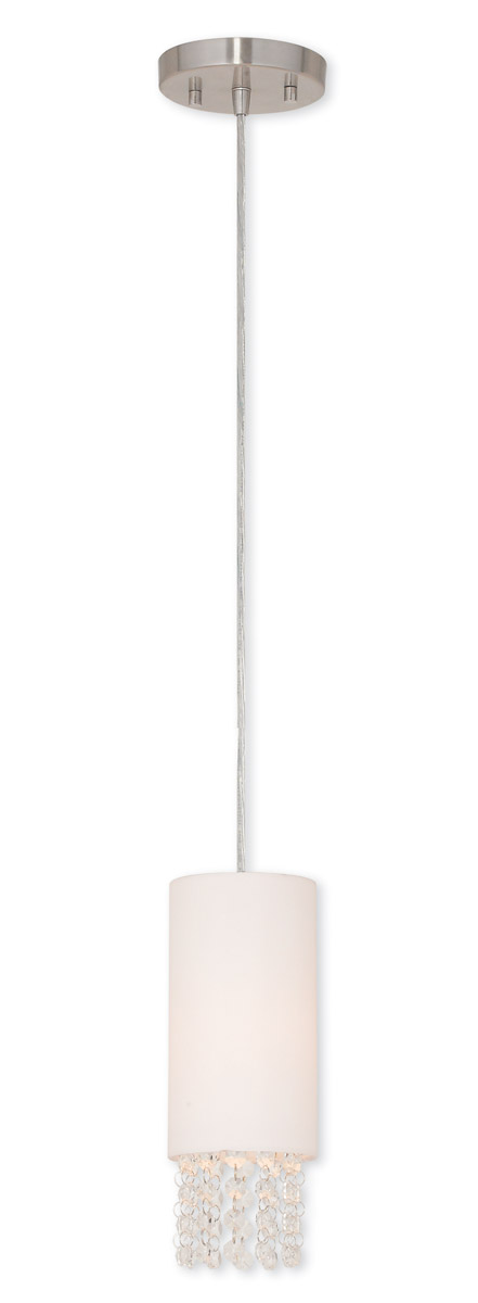 Livex Lighting 51031-91 Carlisle 1 Light 4.75 inch Brushed Nickel Mini Pendant Ceiling Light