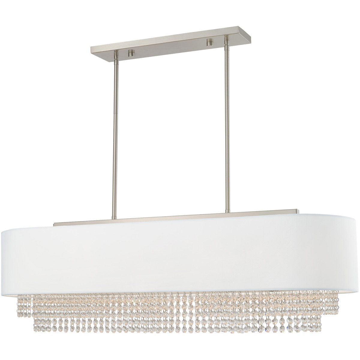 Livex Lighting 5112691 Carlisle 5 Light 41 inch Brushed Nickel Linear Chandelier Ceiling Light