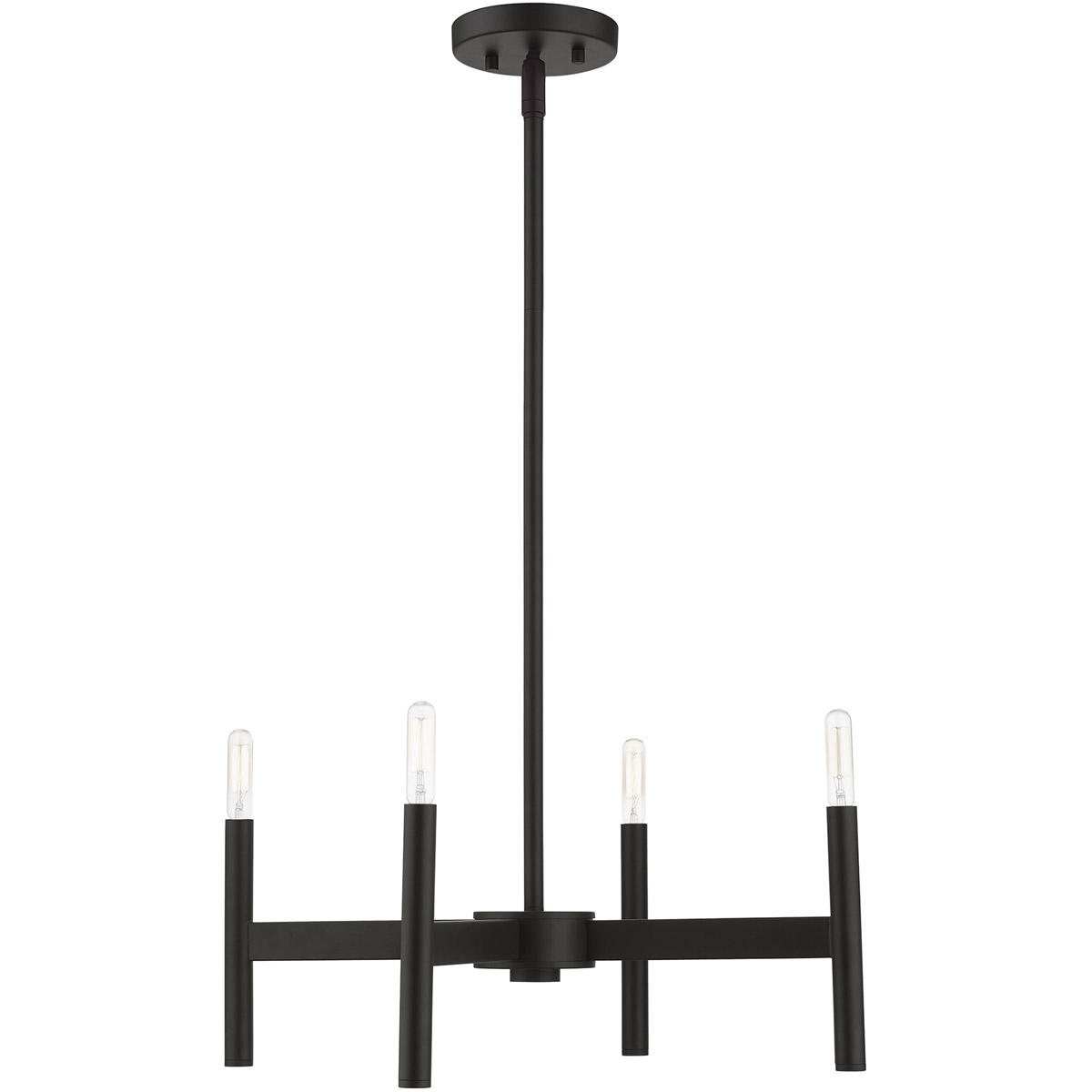 Livex Lighting 51174-04 Copenhagen 4 Light 20 inch Black Chandelier Ceiling Light