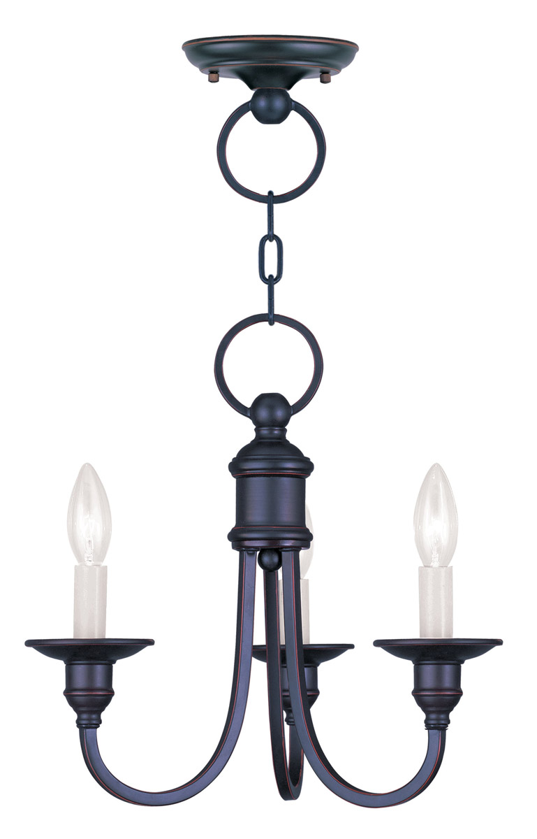 Livex Lighting 5143-67 Cranford 3 Light 14 inch Olde Bronze Convertible Mini Chandelier/Ceiling Mount Ceiling Light