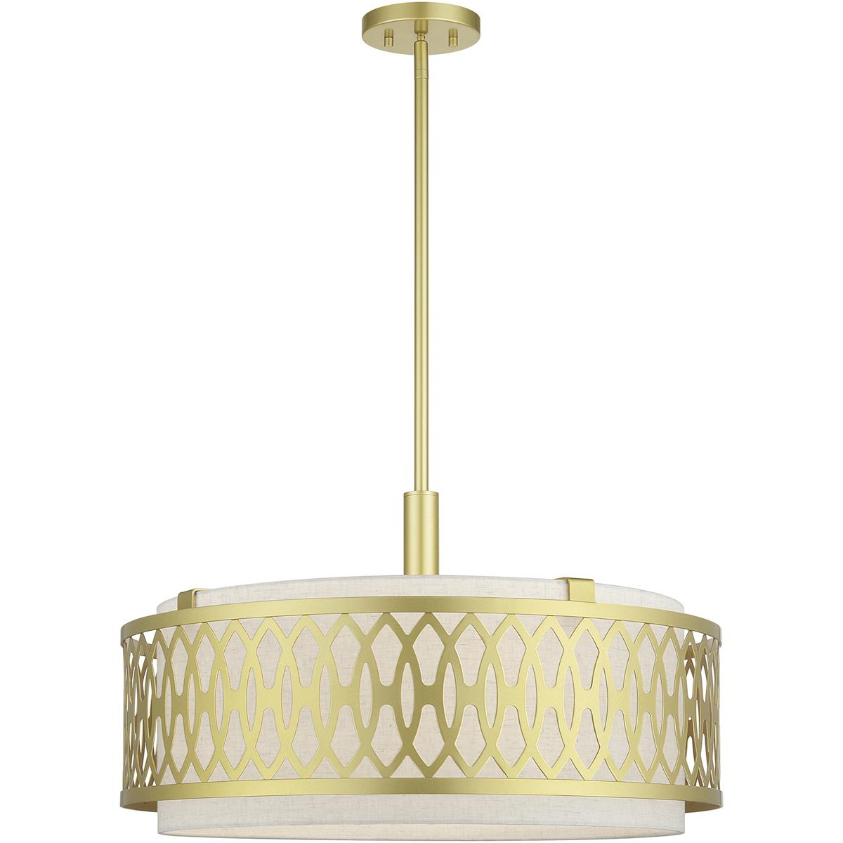 Livex Lighting 53435-33 Vistaview 5 Light 24 inch Soft Gold Pendant Chandelier Ceiling Light