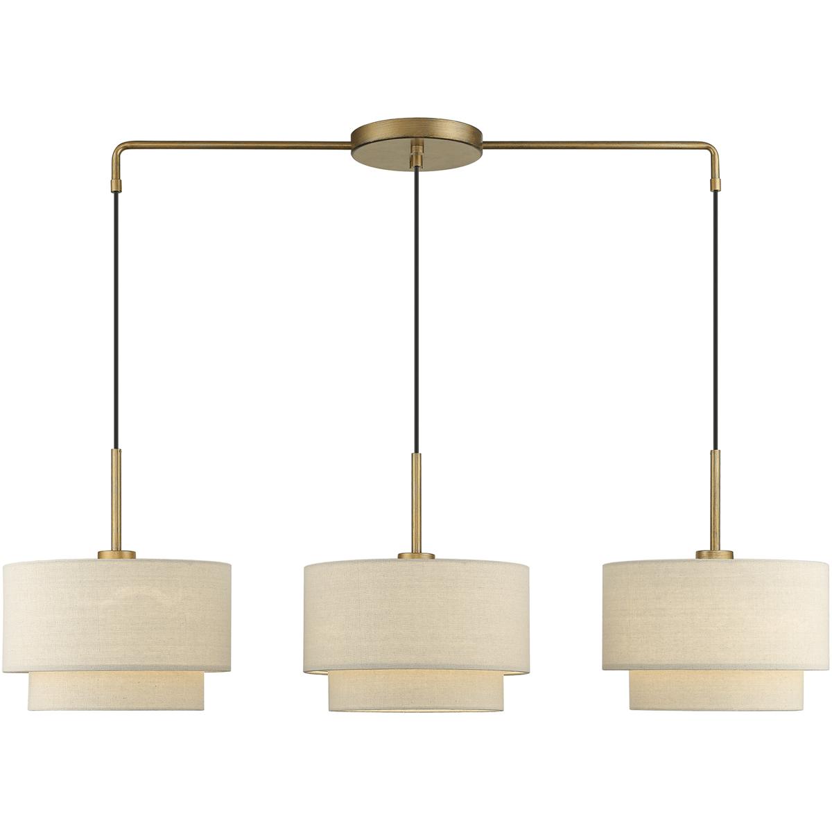 Livex Lighting 58893-48 Bellingham 3 Light 13 inch Antique Gold Leaf Chandelier Ceiling Light, Large