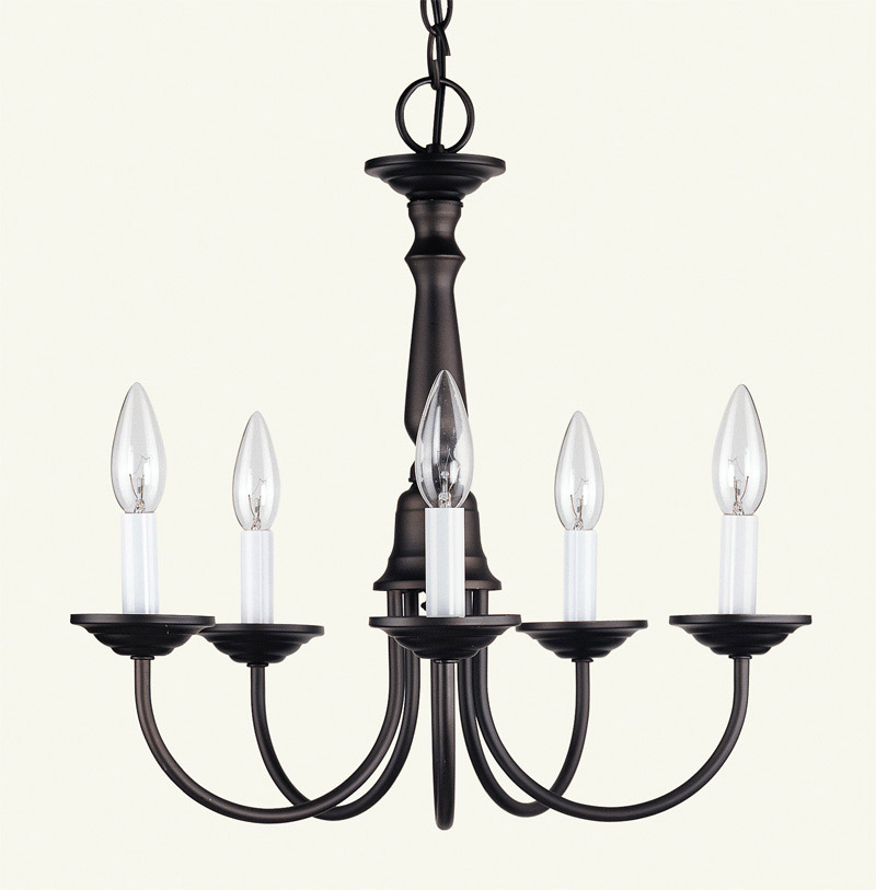 Livex Lighting 6030-07 Home Basics 5 Light 17.5 inch Bronze Chandelier Ceiling Light