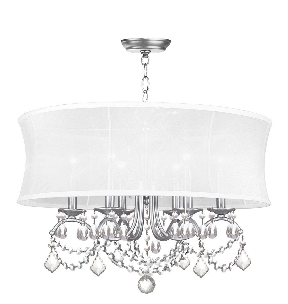 Livex 630691 Newcastle 6 Light 24 inch Brushed Nickel Chandelier