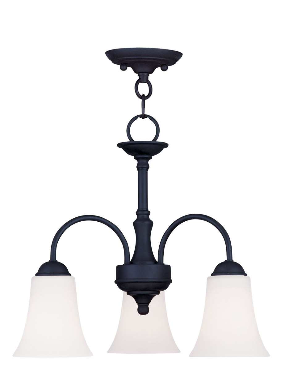 Livex Lighting 6464-04 Ridgedale 3 Light 18 inch Black Convertible Dinette Chandelier/Ceiling Mount Ceiling Light