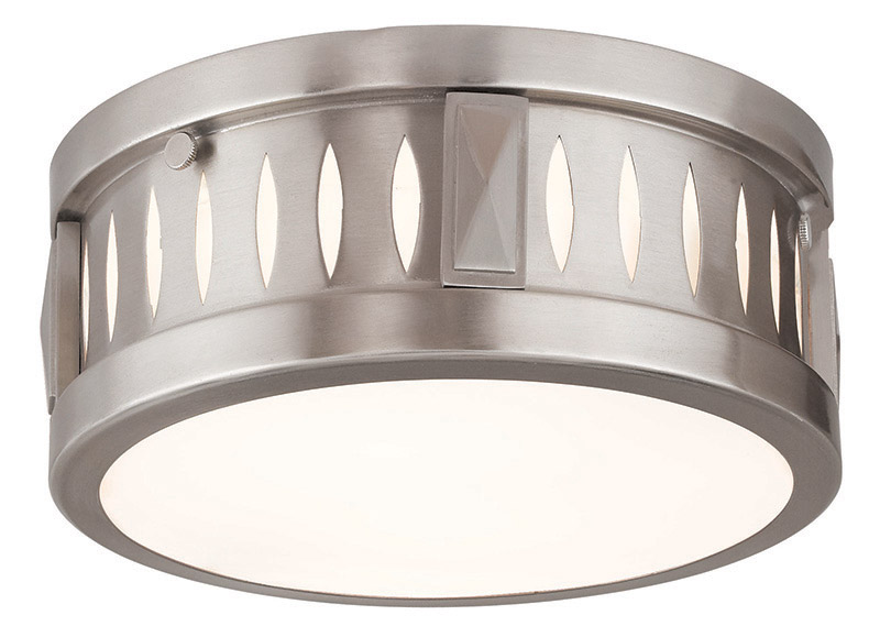 Livex Lighting 65506-91 Vista 2 Light 10 inch Brushed Nickel Flush Mount Ceiling Light