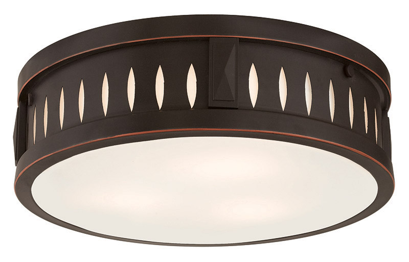 Livex Lighting 65508-67 Vista 3 Light 14 inch Olde Bronze Flush Mount Ceiling Light