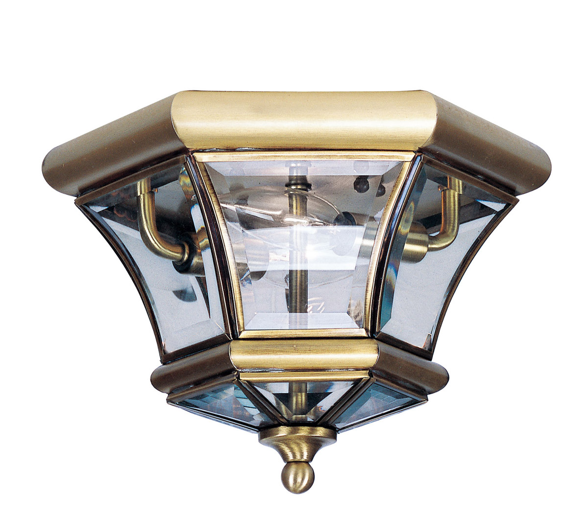 Livex Lighting 705201 Monterey 2 Light 105 inch Antique Brass Flush Mount Ceiling Light