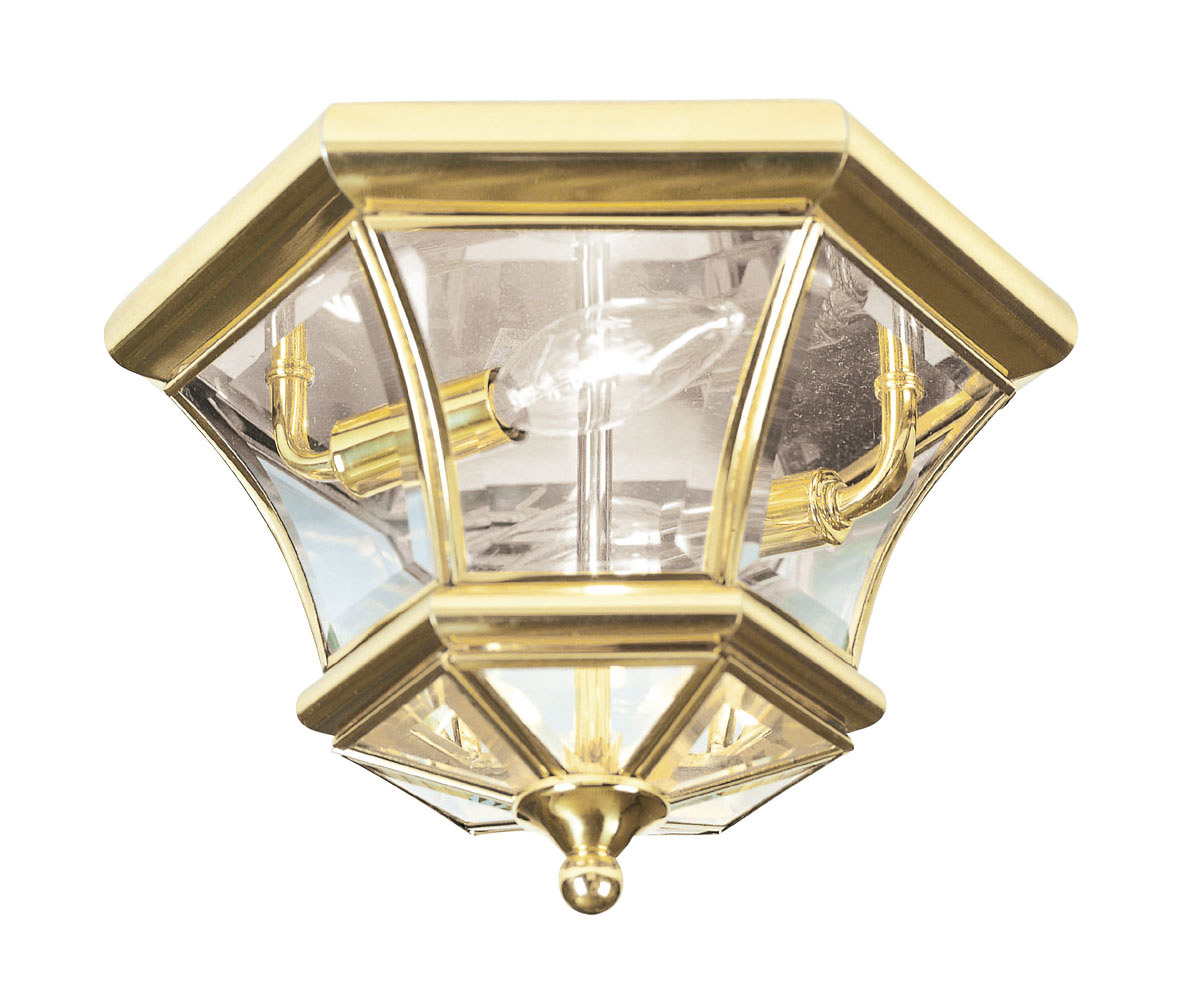 Livex Lighting 705202 Monterey 2 Light 105 inch Polished Brass Flush Mount Ceiling Light