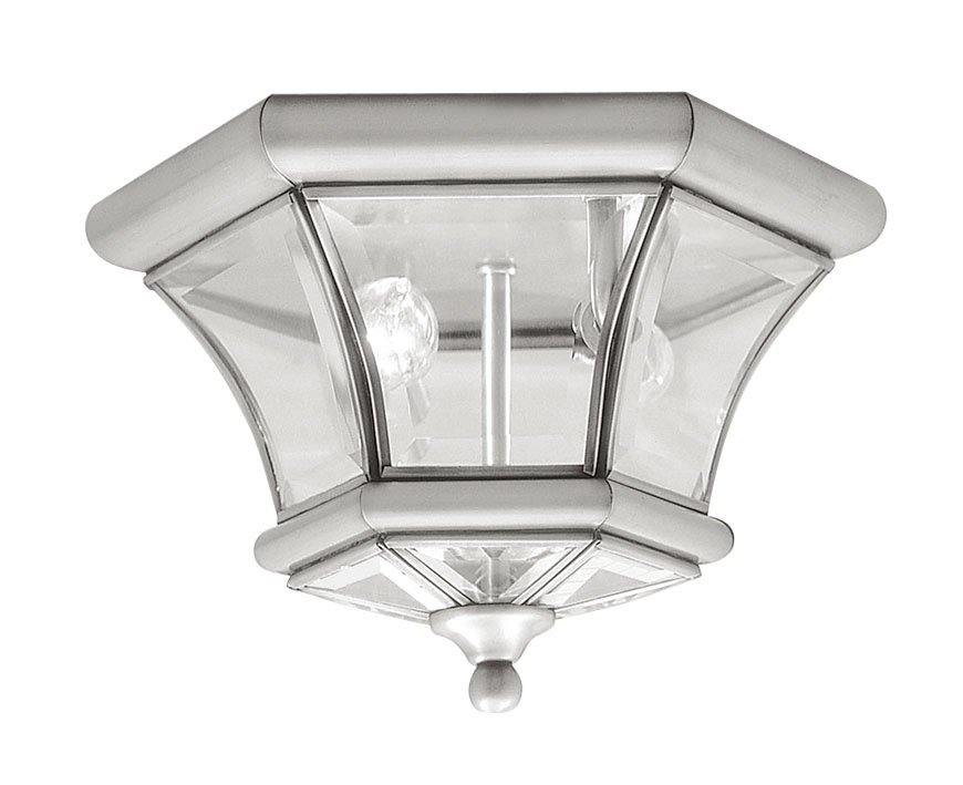 Livex Lighting 705291 Monterey 2 Light 105 inch Brushed Nickel Flush Mount Ceiling Light
