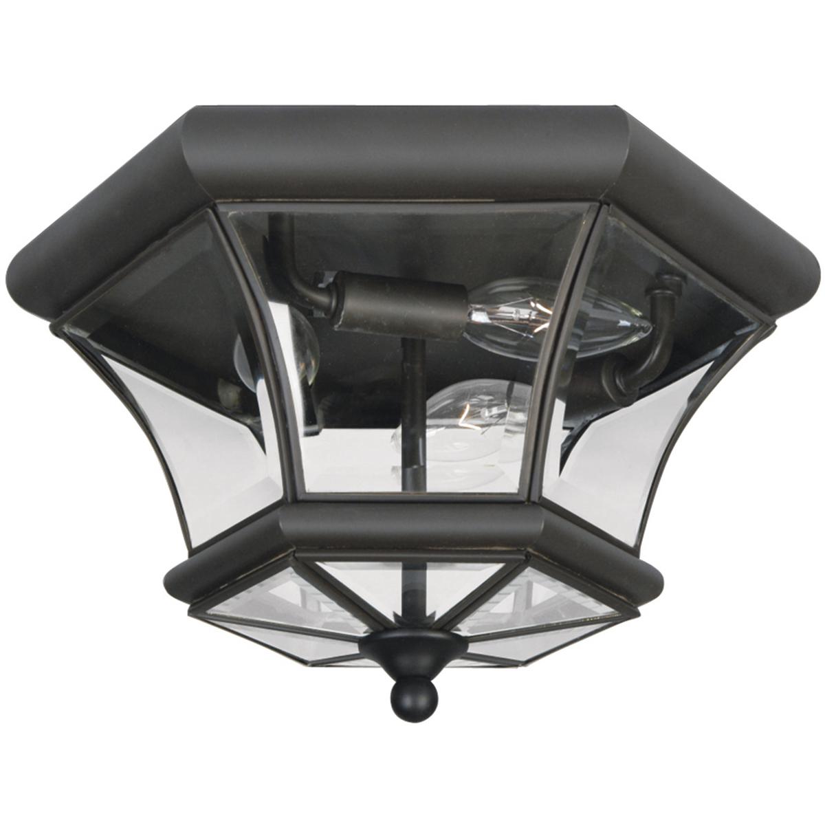 Livex Lighting 7053-07 Monterey/Georgetown 3 Light 13 inch Bronze Outdoor Ceiling Mount