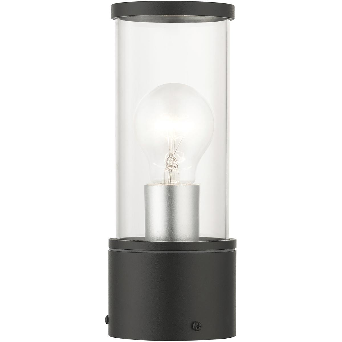 Livex Lighting 71924-14 Atlantic 1 Light 9.25 inch Textured Black with Antique Silver Finish Accents Outdoor Small Post Top Lantern