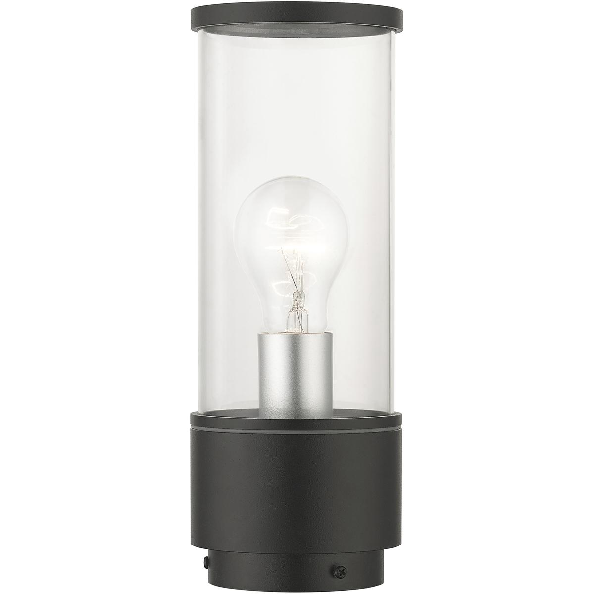 Livex Lighting 71925-14 Atlantic 1 Light 11.5 inch Textured Black with Antique Silver Finish Accents Outdoor Medium Post Top Lantern
