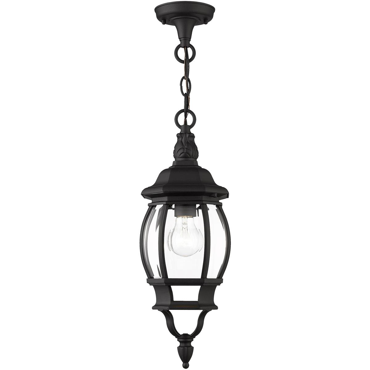 Livex Lighting 7523-14 Frontenac 1 Light 6.75 inch Textured Black Small Outdoor Pendant Lantern