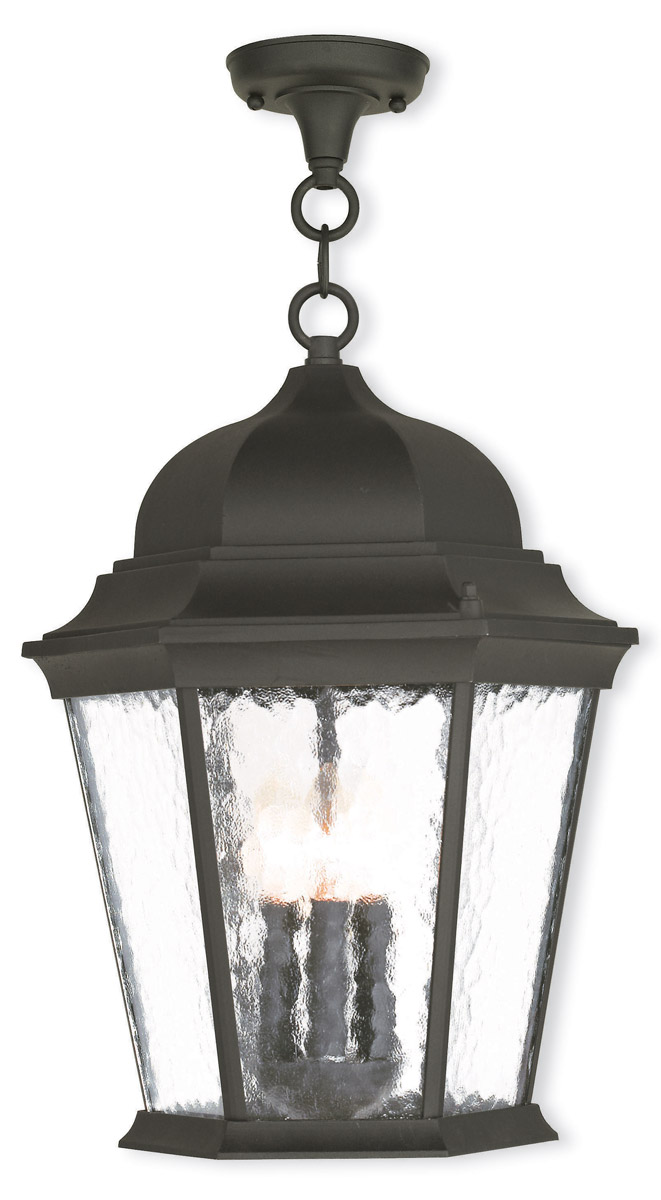 Livex Lighting 7547514 Hamilton 3 Light 125 inch Textured Black Large Outdoor Pendant Lantern