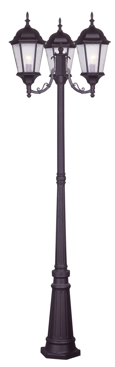 Livex Lighting 7553-07 Hamilton 3 Light 86 inch Bronze Outdoor 3 Head Post