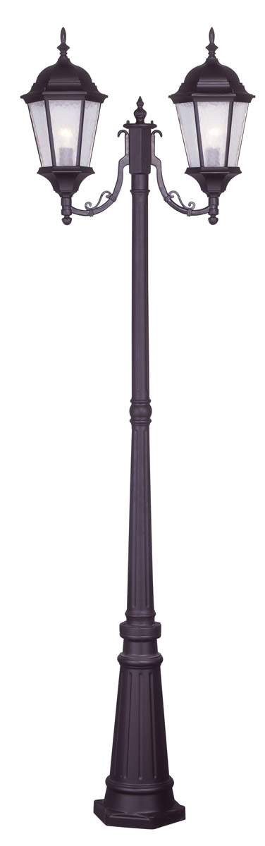 Livex Lighting 755407 Hamilton 2 Light 86 inch Bronze Outdoor 2 Head Post