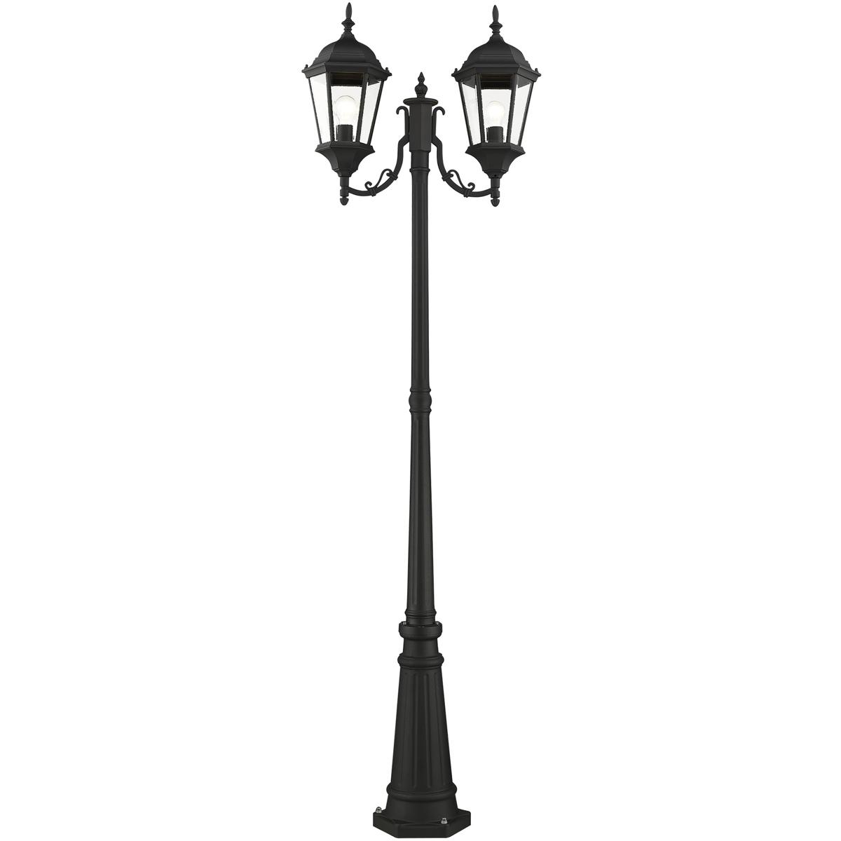 Livex Lighting 755414 Hamilton 2 Light 86 inch Textured Black Outdoor 2 Head Post