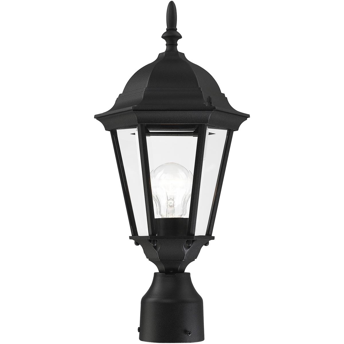 Livex Lighting 755814 Hamilton 1 Light 18 inch Textured Black Small Outdoor Post Top Lantern
