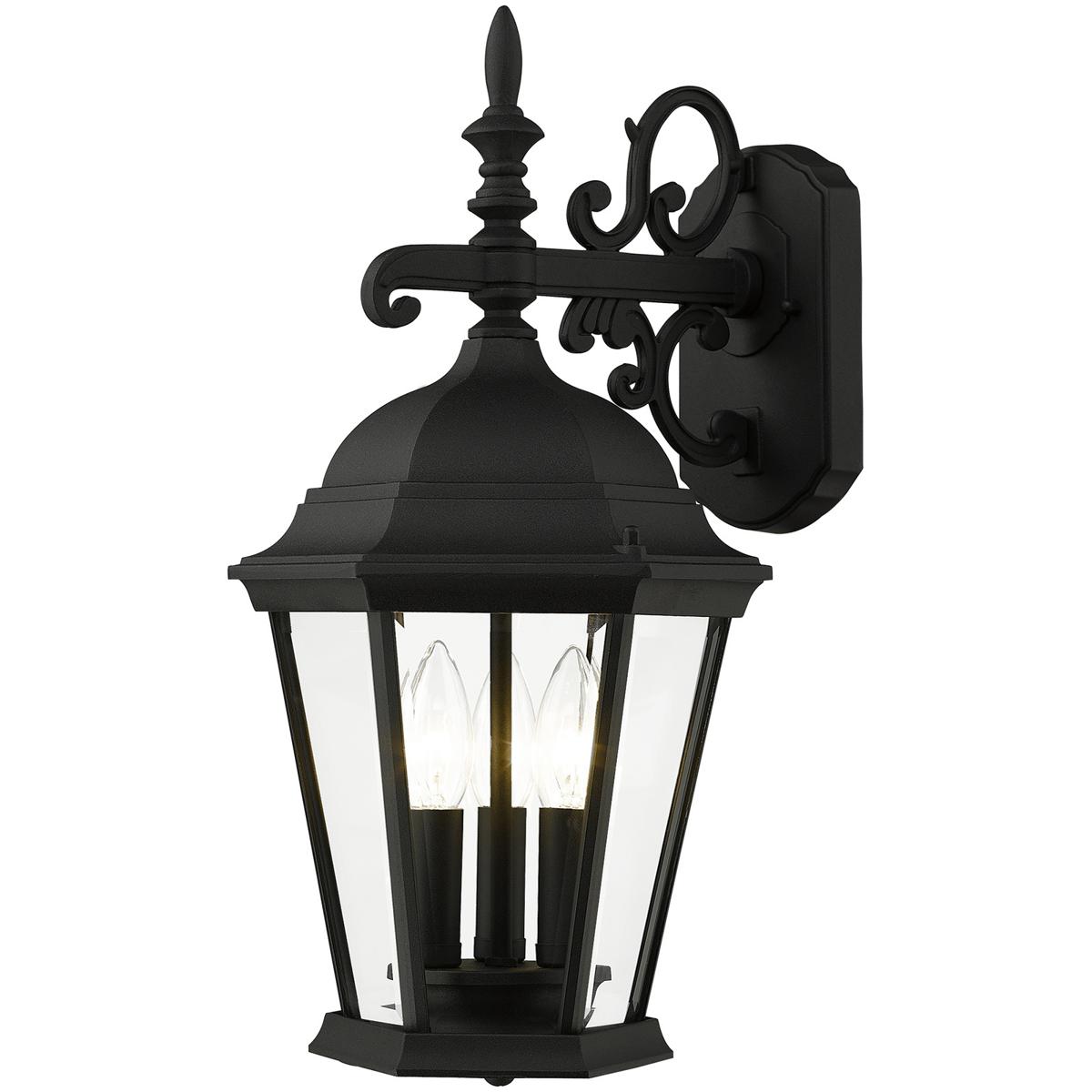 Livex Lighting 756014 Hamilton 3 Light 185 inch Textured Black Medium Outdoor Wall Lantern